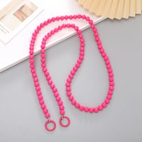 Simple Style Round Arylic Beaded Mobile Phone Chain main image 4