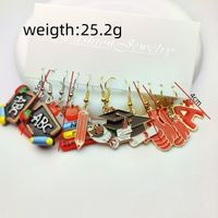 1 Piece Casual Simple Style Book Doctoral Cap Letter Alloy Drop Earrings main image 2