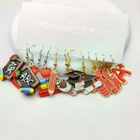 1 Piece Casual Simple Style Book Doctoral Cap Letter Alloy Drop Earrings main image 3