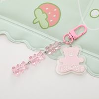 Cute Simple Style Bear Arylic Chain Bag Pendant Keychain main image 3