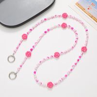 Sweet Flower Arylic Beaded Plating Mobile Phone Chain sku image 6