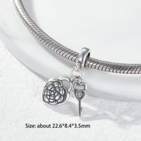 1 Pièce Trou 4~4.9mm Argent Sterling Zircon Plaqué Rhodium Forme De Cœur Fleur Clé Brillant Pendentif main image 4