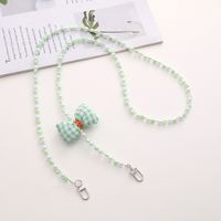 Simple Style Solid Color Bow Knot Arylic Nylon Beaded Mobile Phone Chain main image 3