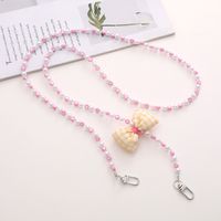 Simple Style Solid Color Bow Knot Arylic Nylon Beaded Mobile Phone Chain sku image 8