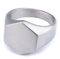 Hip-Hop Streetwear Solid Color 304 Stainless Steel Carving Men's Rings main image 9