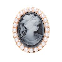 1 Piece 40 * 50mm Alloy Pearl Portrait Oval Brushed DIY Accessories main image 5