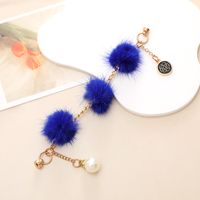 IG Style Sweet Round Flower Hairball Plating Inlay Rhinestones Pearl Mobile Phone Chain sku image 11