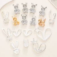 1 Piece 20*35mm 25*48mm 55*45mm Alloy Rhinestones Rabbit Heart Shape Crown Polished DIY Accessories main image 5