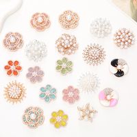 1 Piece 40*40mm 48*48mm 5*45mm Alloy Rhinestones Pearl Flower DIY Accessories main image 1