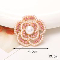 1 Piece 40*40mm 48*48mm 5*45mm Alloy Rhinestones Pearl Flower DIY Accessories sku image 4