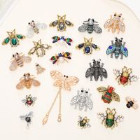 1 Piece 18 * 23mm 43*30mm 46*35mm Alloy Rhinestones Pearl Bee Polished Pendant main image 1