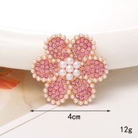 1 Pièce 40*40mm 48*48mm 5*45mm Alliage Strass Perle Fleur DIY Accessoires sku image 8