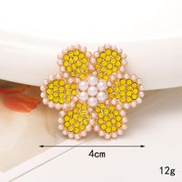 1 Piece 40*40mm 48*48mm 5*45mm Alloy Rhinestones Pearl Flower DIY Accessories sku image 9