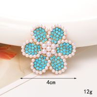 1 Pièce 40*40mm 48*48mm 5*45mm Alliage Strass Perle Fleur DIY Accessoires sku image 11