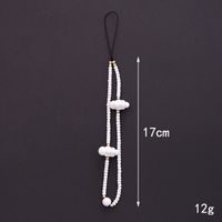 Cute Simple Style Clouds Arylic Nylon Metal Button Beaded Mobile Phone Chain main image 2