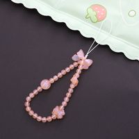 Cute Simple Style Clouds Arylic Nylon Metal Button Beaded Mobile Phone Chain sku image 1