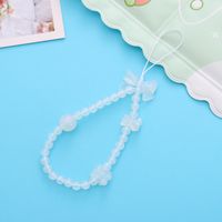 Cute Simple Style Clouds Arylic Nylon Metal Button Beaded Mobile Phone Chain sku image 2