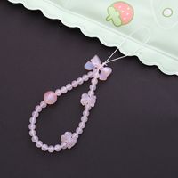 Cute Simple Style Clouds Arylic Nylon Metal Button Beaded Mobile Phone Chain sku image 3