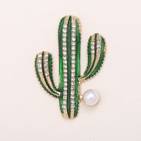 1 Pièce 27*40mm 33*57mm 35*35mm Alliage De Zinc Strass Perle Cactus Brillant DIY Accessoires main image 5