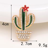 1 Pièce 27*40mm 33*57mm 35*35mm Alliage De Zinc Strass Perle Cactus Brillant DIY Accessoires sku image 2