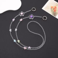 Cute Heart Shape Flower Butterfly Arylic Beaded Stoving Varnish Mobile Phone Chain sku image 1