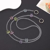 Cute Heart Shape Flower Butterfly Arylic Beaded Stoving Varnish Mobile Phone Chain sku image 2
