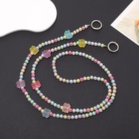 Cute Heart Shape Flower Butterfly Arylic Beaded Stoving Varnish Mobile Phone Chain sku image 4