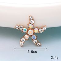 1 Piece 35*47mm 35*50mm 45*45mm Metal Rhinestones Pearl Starfish Flower Polished DIY Accessories sku image 2