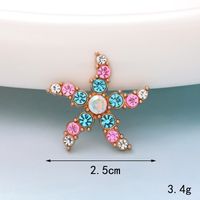 1 Piece 35*47mm 35*50mm 45*45mm Metal Rhinestones Pearl Starfish Flower Polished DIY Accessories sku image 3