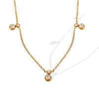 Titanium Steel 18K Gold Plated Simple Style Plating Circle Lines Necklace main image 5