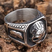 Hip-Hop Streetwear Skull 304 Stainless Steel Carving Men's Rings main image 6