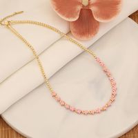 304 Stainless Steel Natural Stone 18K Gold Plated Simple Style Commute Beaded Handmade Star Necklace main image 4