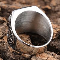 Hip-Hop Streetwear Compass 304 Stainless Steel Carving Men's Rings main image 8