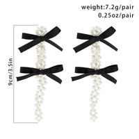 1 Pair Elegant Lady Bow Knot Inlay Alloy Pearl Drop Earrings main image 4