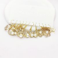1 Set Elegant Lady Letter Butterfly Inlay Alloy Artificial Pearls Zircon Drop Earrings main image 1