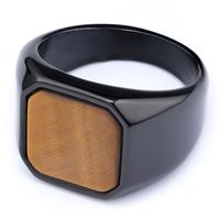 Hip-Hop Streetwear Square 304 Stainless Steel Men's Rings sku image 8