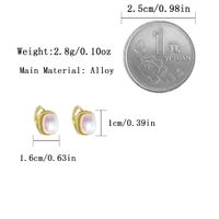 1 Paar Süss Pendeln Quadrat Inlay Legierung Perle Vergoldet Ohrringe main image 2