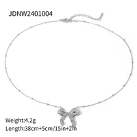 304 Stainless Steel IG Style Bow Knot Rings Necklace main image 2