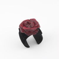 Einfacher Stil Klassischer Stil Rose Baumwolle Strass Flanell Frau Armreif main image 4