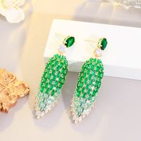 1 Pair Shiny Water Droplets Plating Inlay Copper Zircon Drop Earrings main image 8