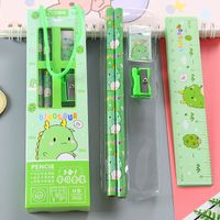 Cute Creative School Opening Prize Portable Box Student Stationery Five-piece Set sku image 6
