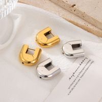 1 Piece Casual Vintage Style Solid Color Plating 304 Stainless Steel Gold Plated Earrings main image 1