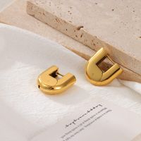 1 Piece Casual Vintage Style Solid Color Plating 304 Stainless Steel Gold Plated Earrings main image 3