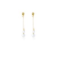 1 Pair Sweet Commute Round Inlay Alloy Pearl Gold Plated Drop Earrings main image 3