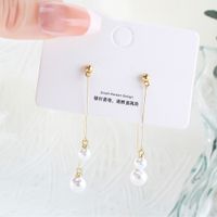 1 Pair Sweet Commute Round Inlay Alloy Pearl Gold Plated Drop Earrings main image 1