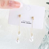 1 Pair Sweet Commute Round Inlay Alloy Pearl Gold Plated Drop Earrings main image 4