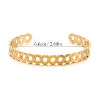Titanium Steel Gold Plated Casual Simple Style Plating Solid Color Bangle main image 2