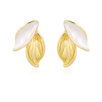 1 Pair Sweet Simple Style Leaves Iron Gold Plated Ear Studs main image 3