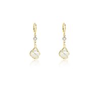 1 Pair Simple Style Commute Geometric Inlay Alloy Opal Zircon Gold Plated Drop Earrings main image 3