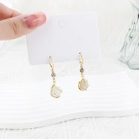 1 Pair Simple Style Commute Geometric Inlay Alloy Opal Zircon Gold Plated Drop Earrings main image 1